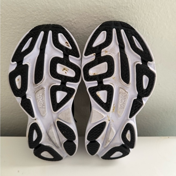 Hoka Bondi 8 Black and White Athletic Sneakers - Picture 9 of 10